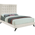 Cream Velvet Full Bed D296