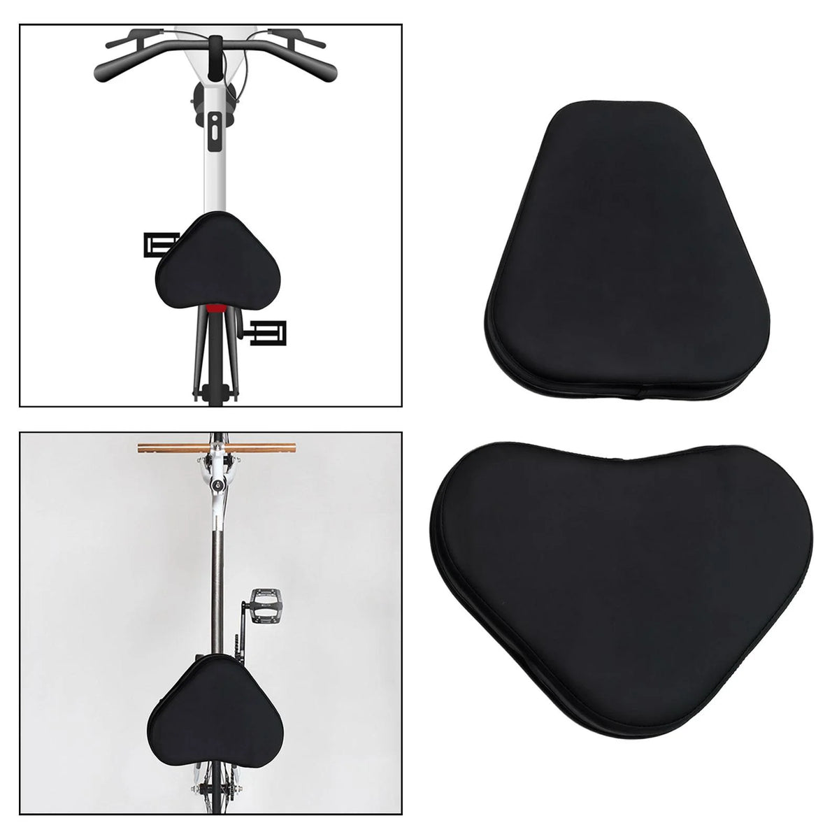 Black Exercise Bike Saddle Cover with Back Support N910133