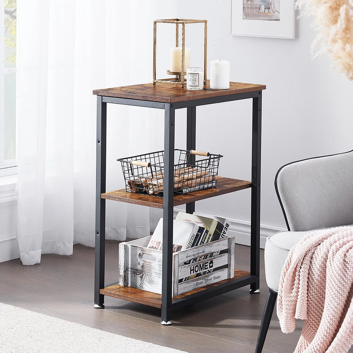 3-Tier End Table with Storage Shelf Y759