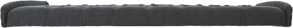 Queen Dark Gray Black Tufted Fabric Headboard N56187