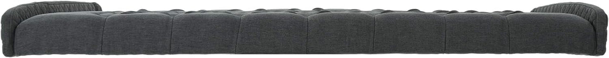Queen Dark Gray Black Tufted Fabric Headboard N56187