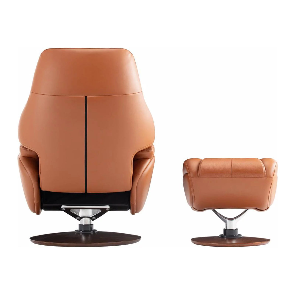 Leather Pedestal Recliner with Ottoman E4611