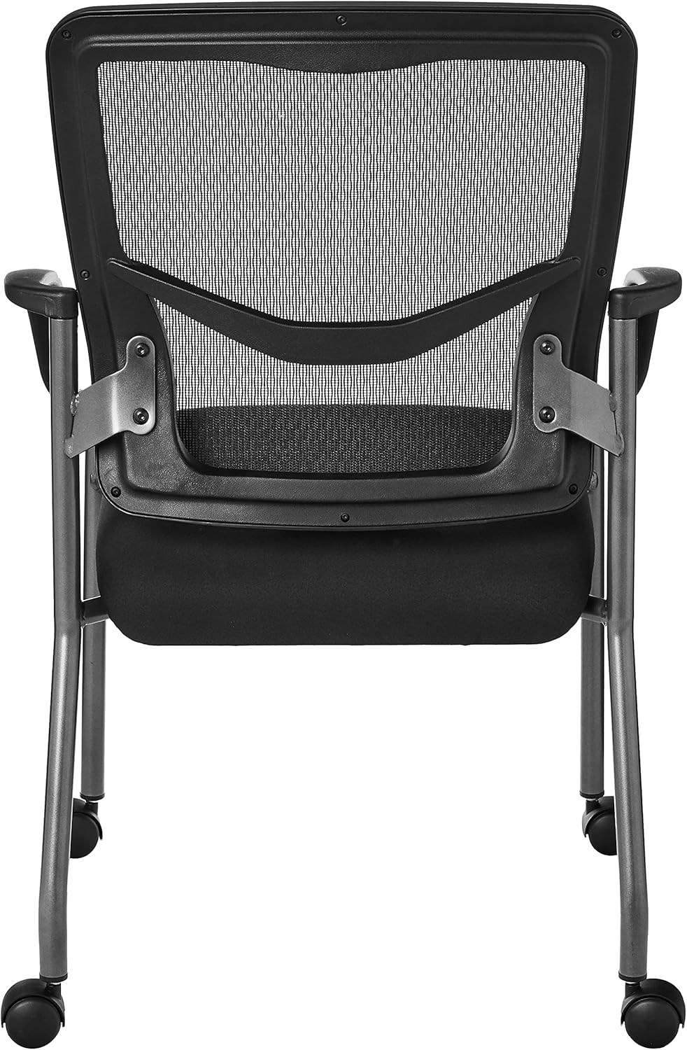 Black Stacking Visitors Chair with Casters I376528
