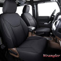 Red 4 Pieces Fabric & Leather Car Seat Covers Full Set Y96606