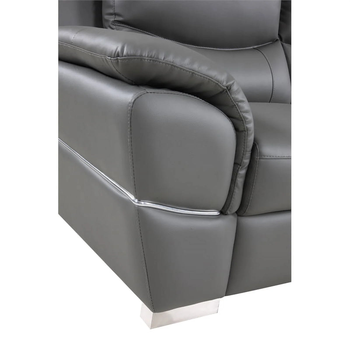 Gray Leather Upholstered Chair B2765