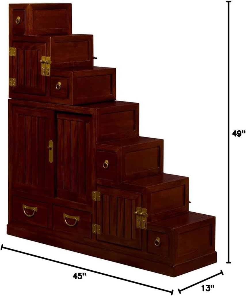 Mahogany Finish Asian Cabinet J23798