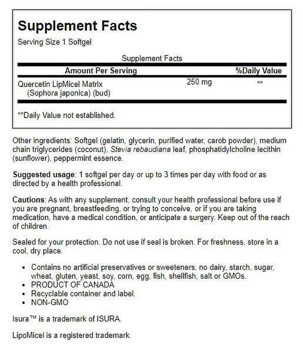 Quercetin 250 mg 60 Softgels U575