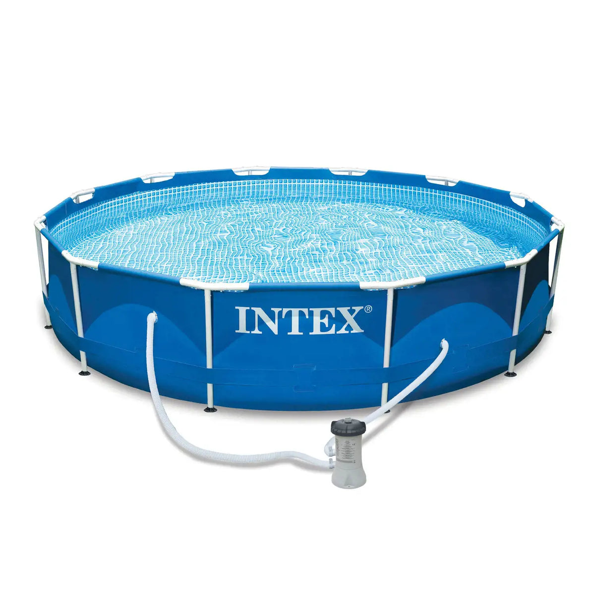 12'x30 Metal Frame Swimming Pool with Filter Pump & Pool Cover V339