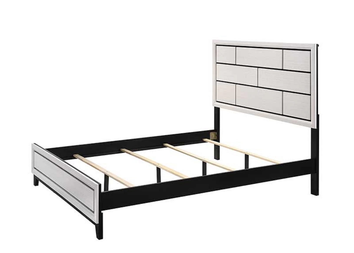 4pc Full Size Bed Dresser Mirror Nightstand White Bedroom Furniture Set N822