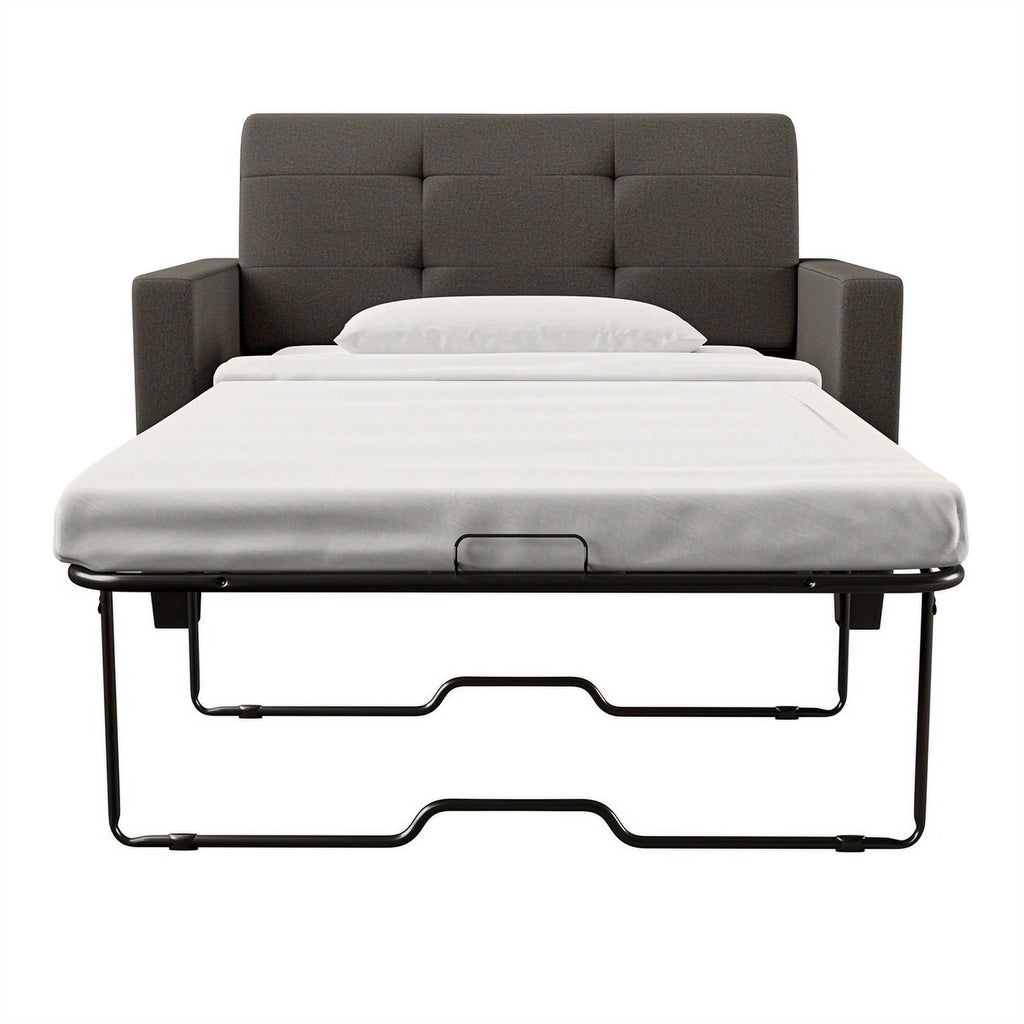 Gray Linen Loveseat Sleeper Sofa A332