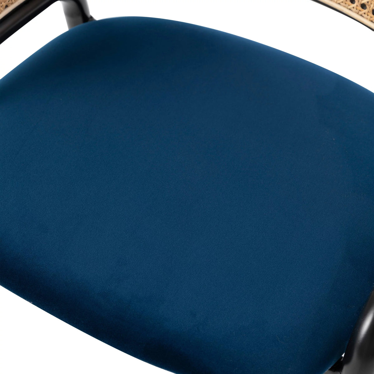 Navy Blue Velvet Wicker Dining Chair Set of 2 U996