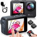 4K 60FPS Dual-Screen Waterproof Action Camera with Touch Screen and 2 Batteries L48933