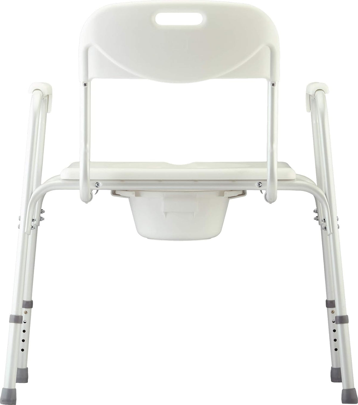Heavy Duty Bedside Commode, Extra Wide Seat, White S11372