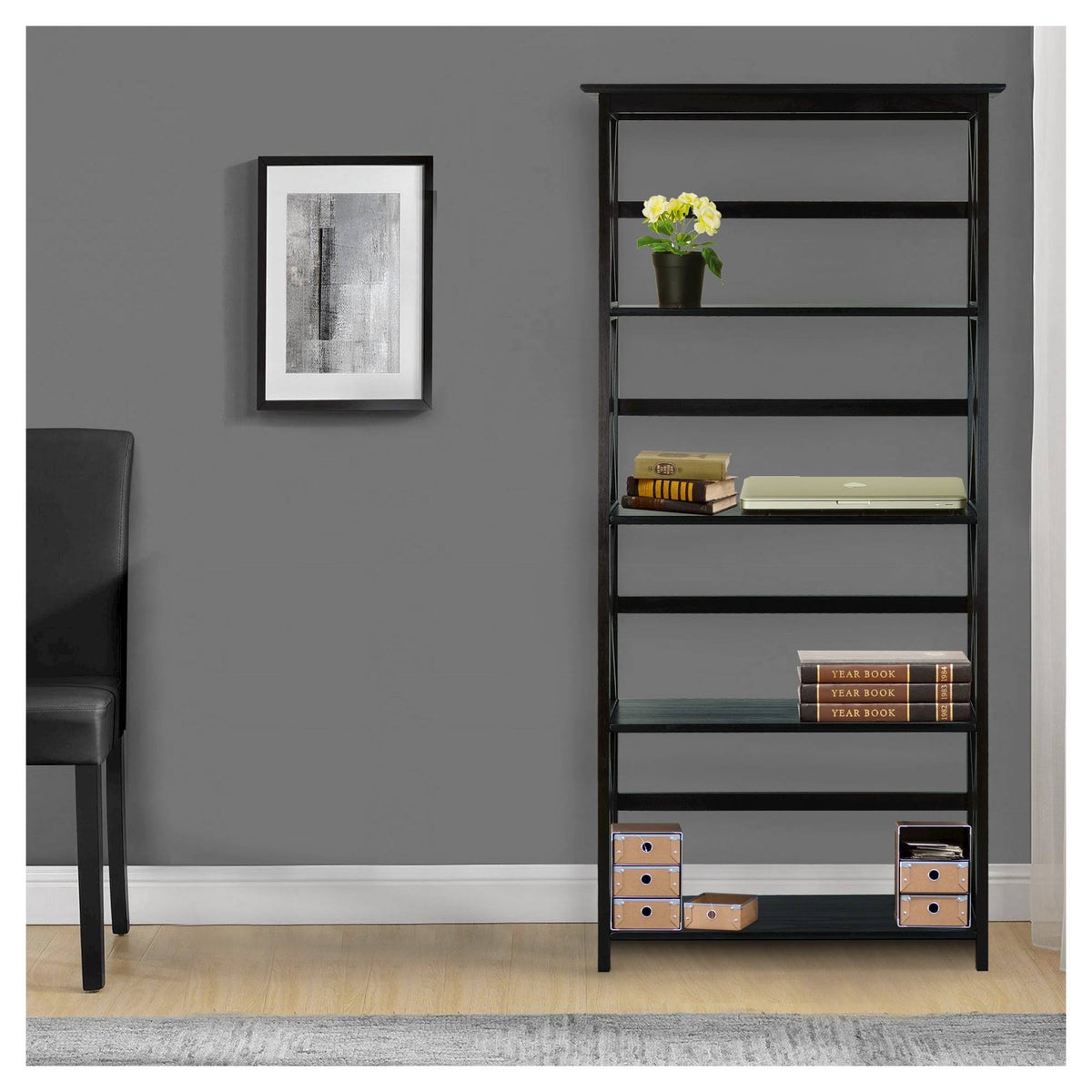 5-Tier Bookcase Espresso D23637