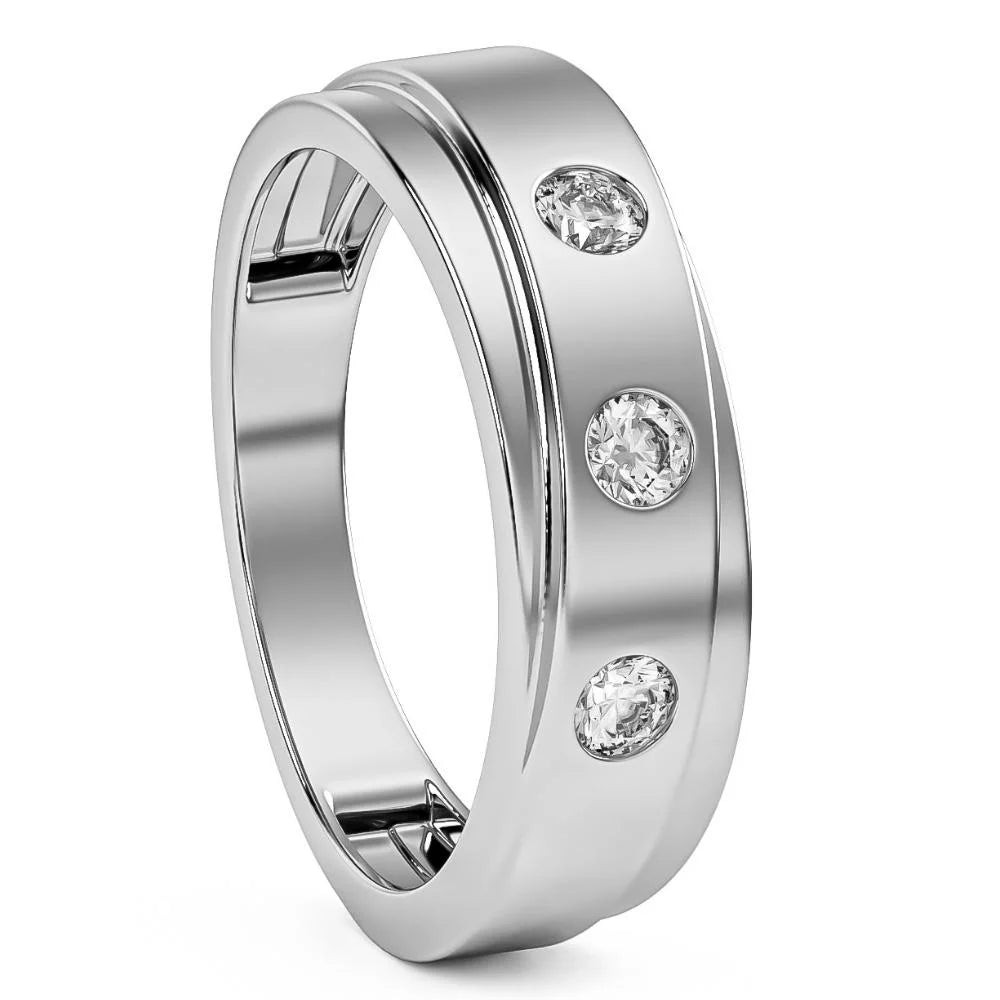 10k Gold Men's Lab Grown Diamond Wedding Band S474