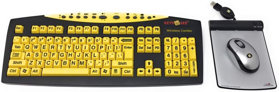 Yellow Keyboard with Wireless Optical Mouse and USB Wired Magic Pad B440742