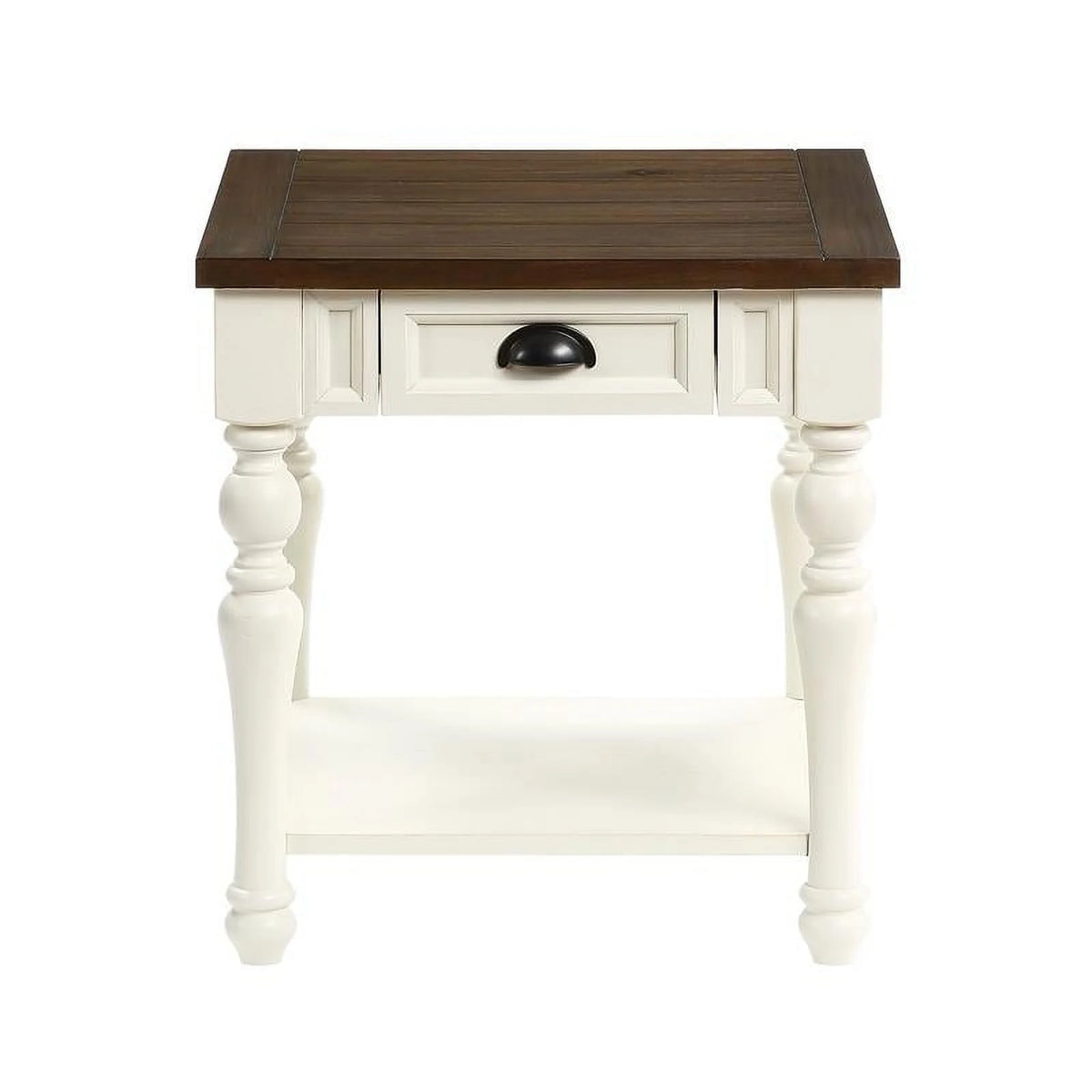 Ivory and Mocha Wood End Table K645