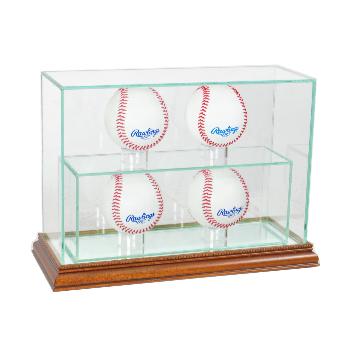 Walnut Upright Baseball Display Case O387