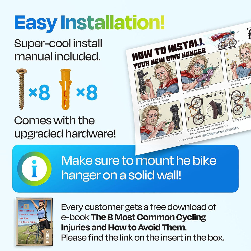 Bike Wall Mount for up to 3” Tire, Pack of 2 B4387