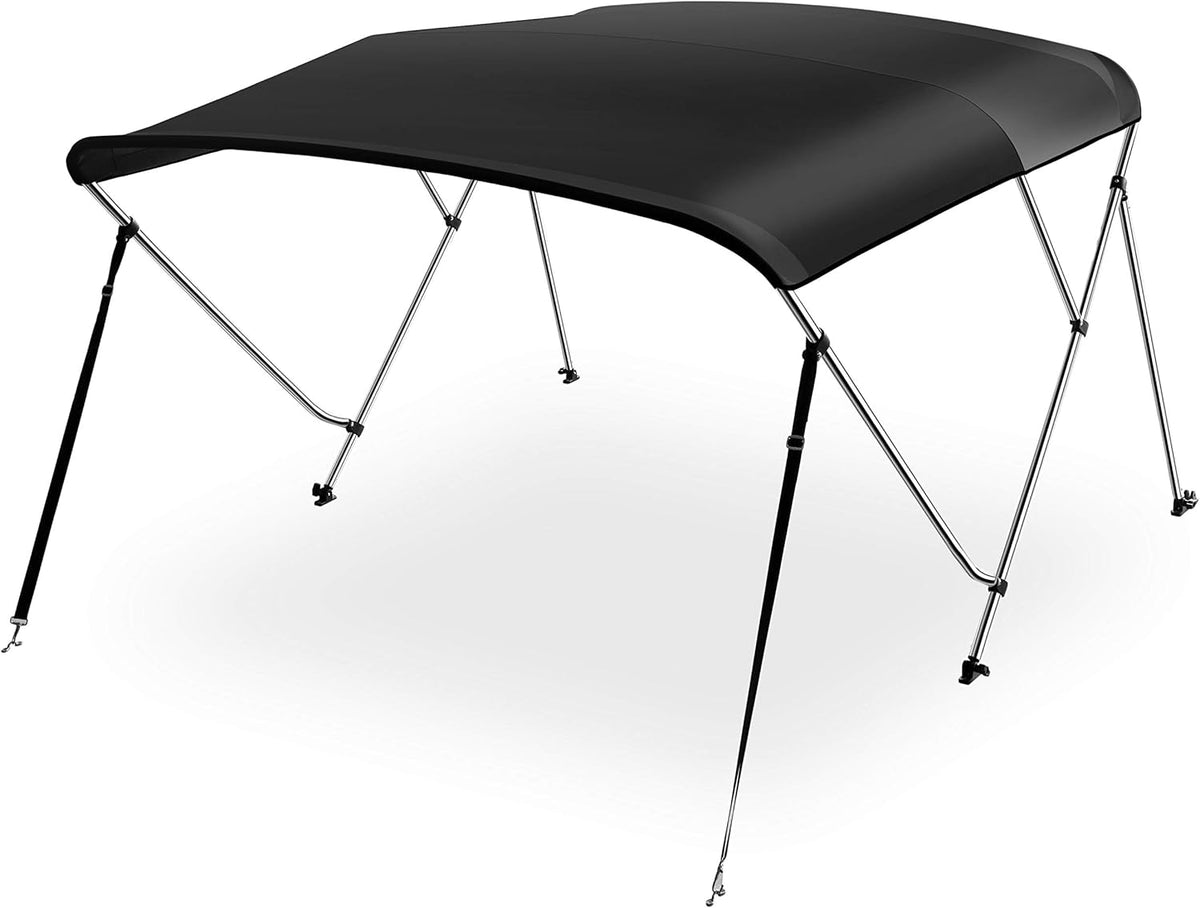 Waterproof 54-60 W 3 Bow Boat Bimini Top Canvas Sun Shade with Storage Boot D118