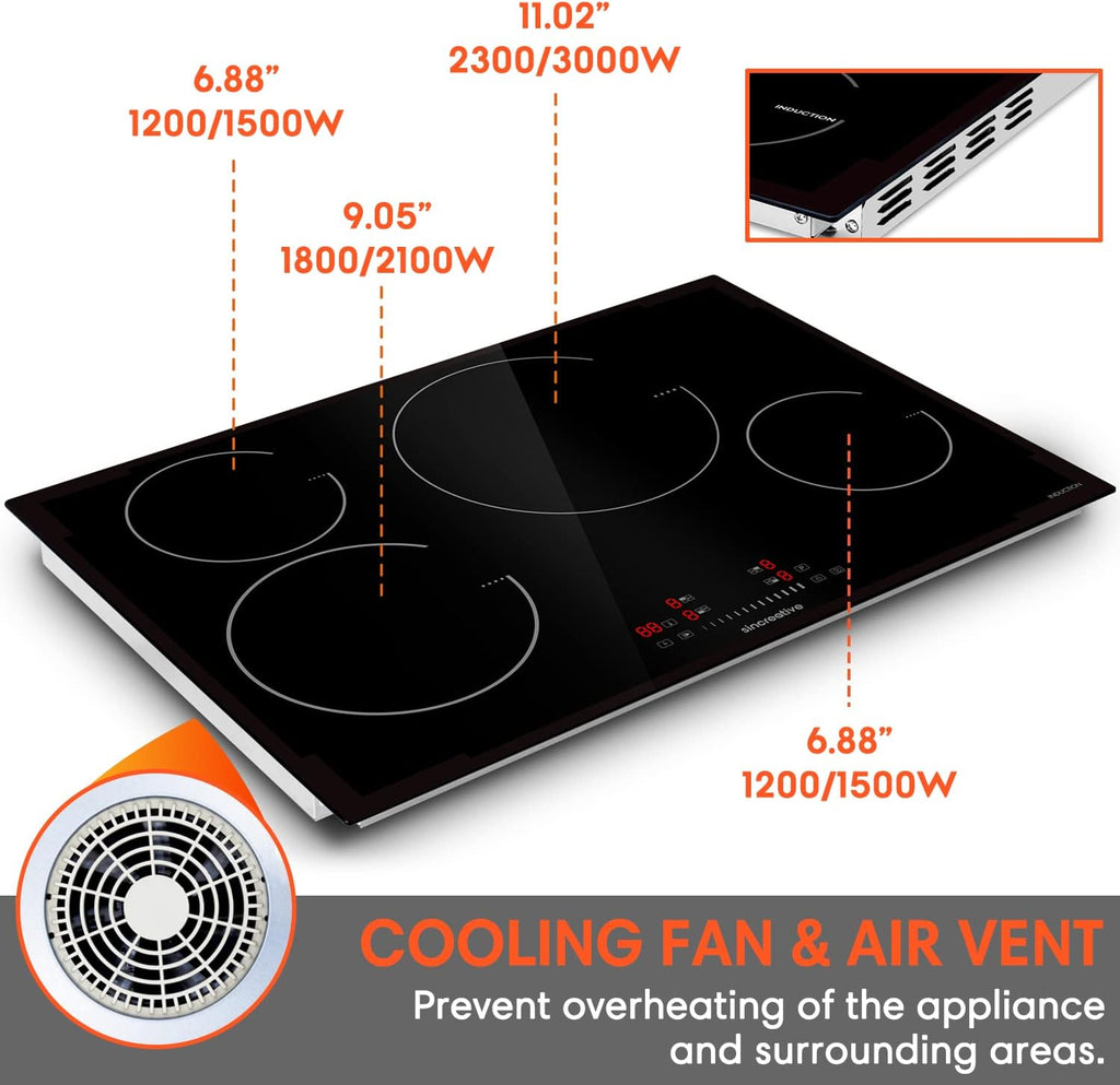 30 Inch 4 Burners Induction Cooktop with Timer W657217