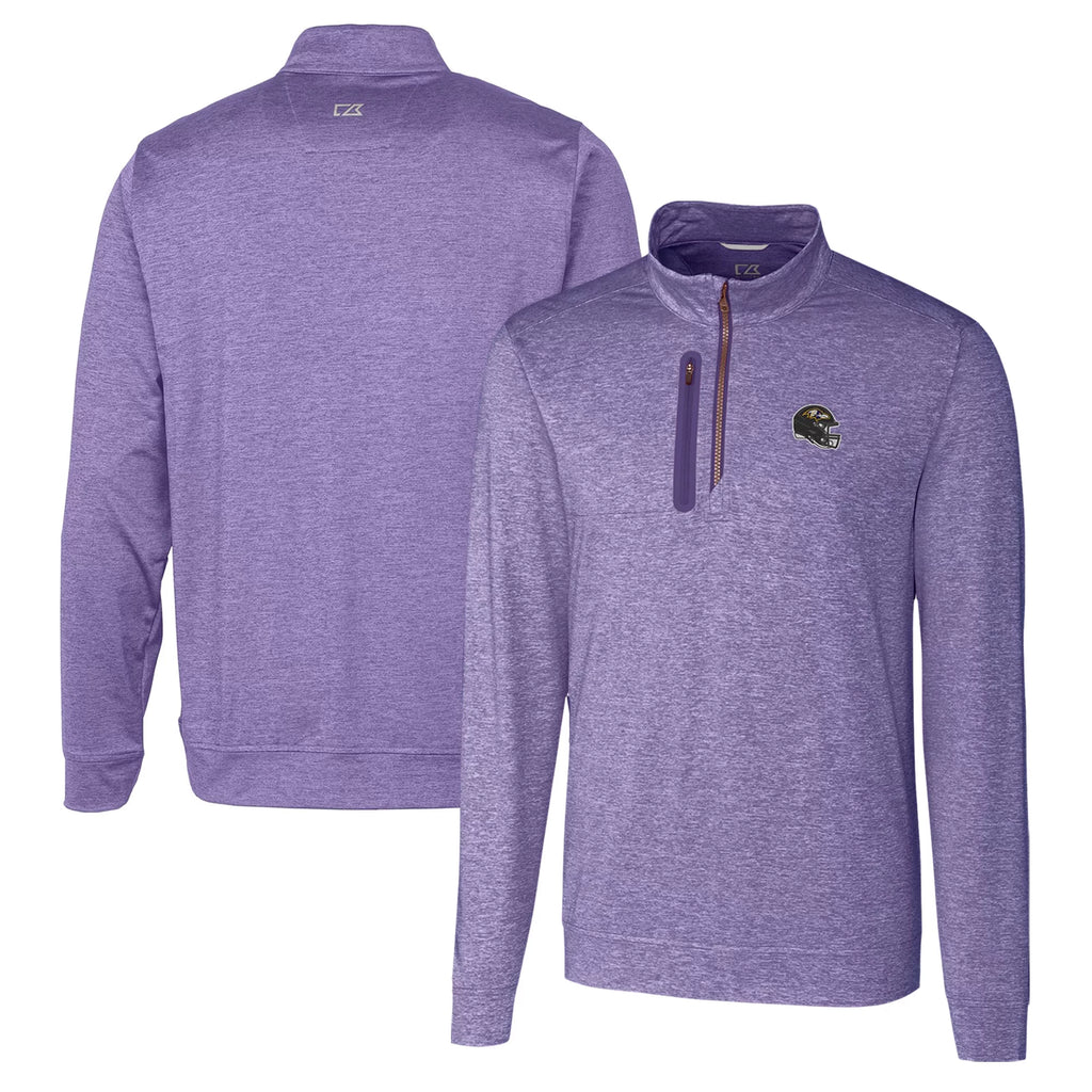 Men's Purple Heathered Quarter-Zip Pullover Top K9009