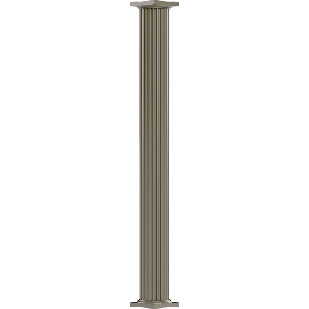 8x22 x 9& Endura-Aluminum Column, Round Shaft, Non-Tapered, Fluted, Wicker Finish C9633