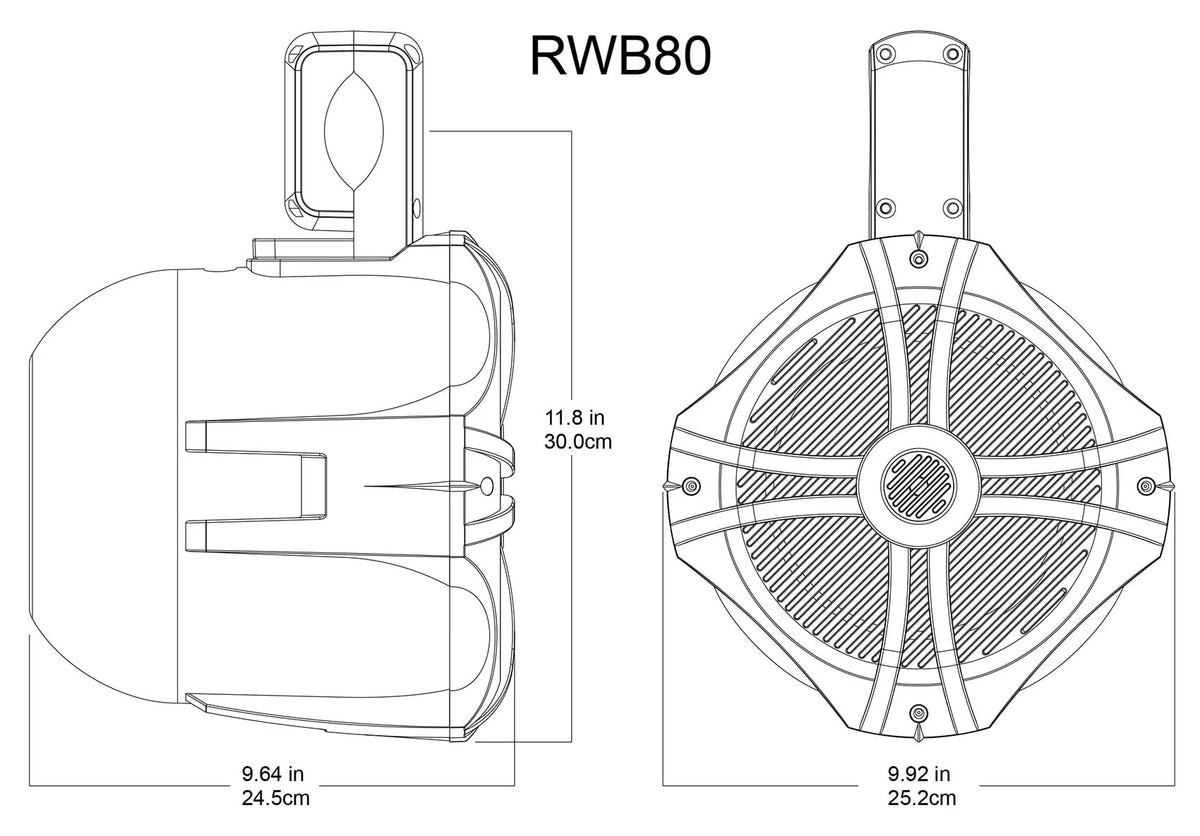 8 Black 2 Way Marine Wakeboard Tower Speakers L653