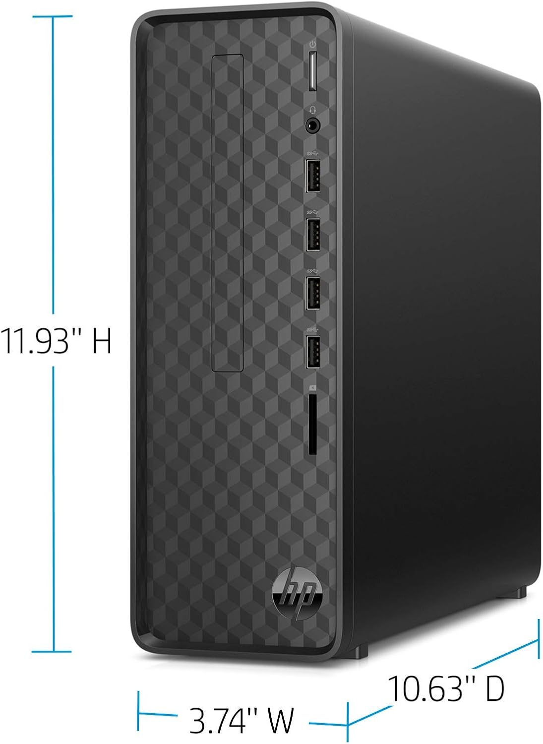 HP Slim Desktop, AMD Athlon Silver 3050U, 4GB RAM, 256 GB SSD, Windows 10 Home, Black Q997336