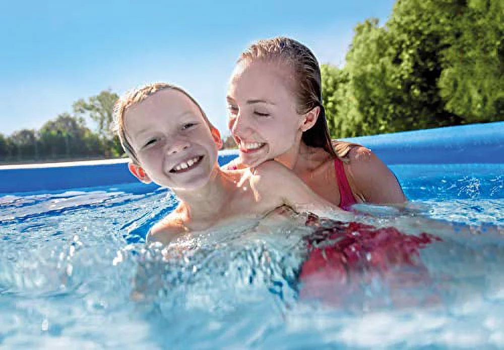 8 Foot Round Above Ground Swimming Pool with Filter Pump X7990