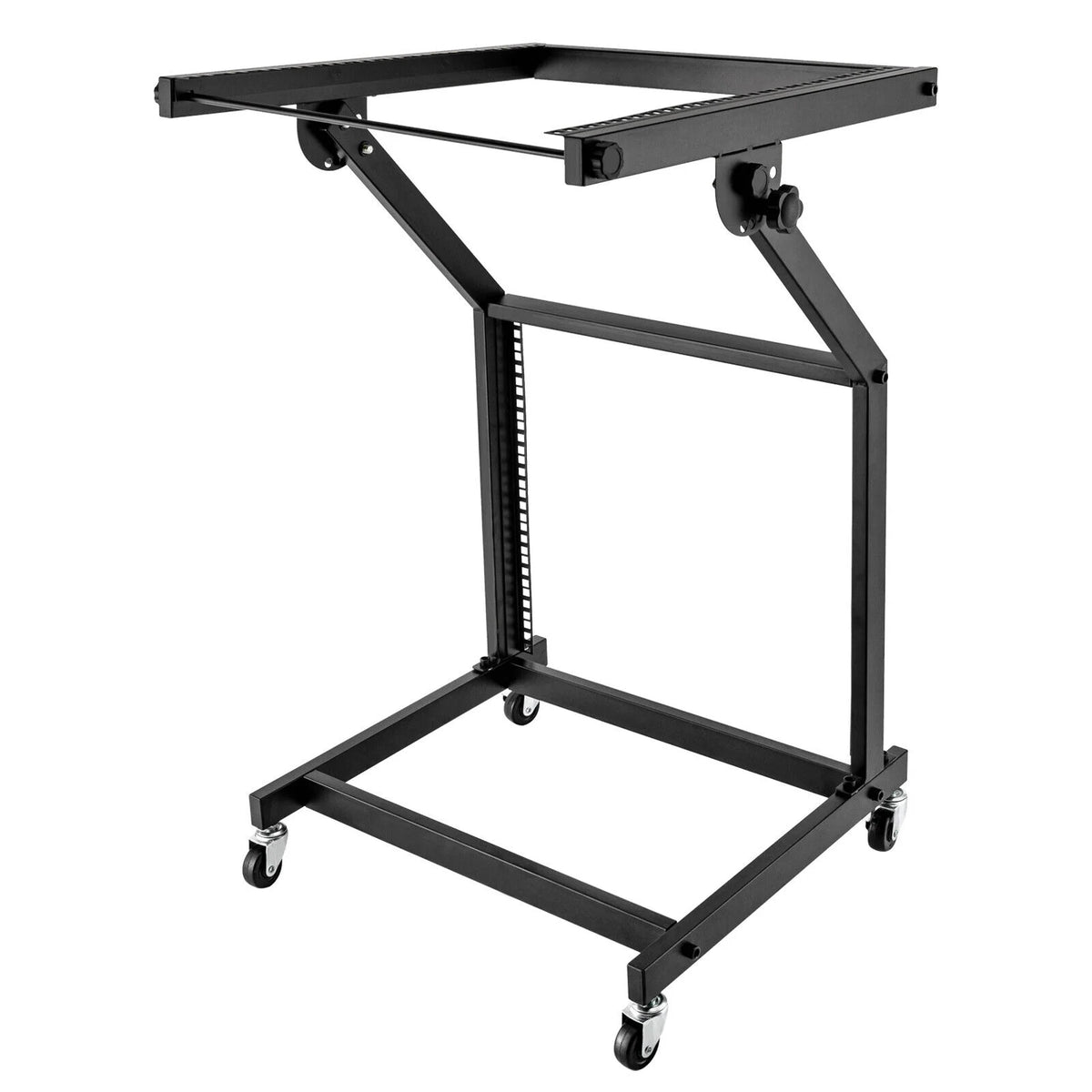 9U Rolling Rack Mount Mixer Case Stand Studio Equipment Cart Black G832387