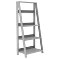 Gray 4-Shelf Wood Ladder Bookcase R673307