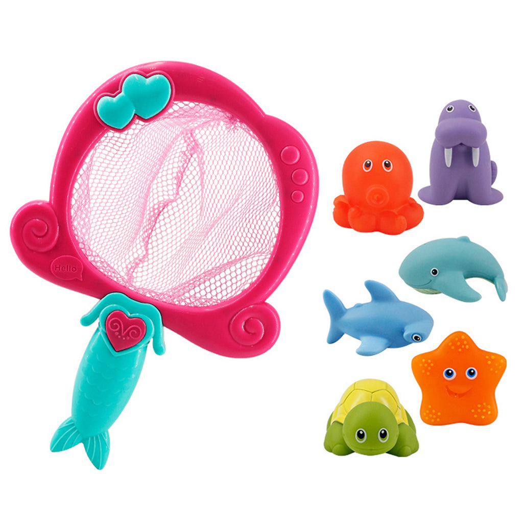 Color Changing Floating Baby Bath Toys with Mermaid Net Y5434