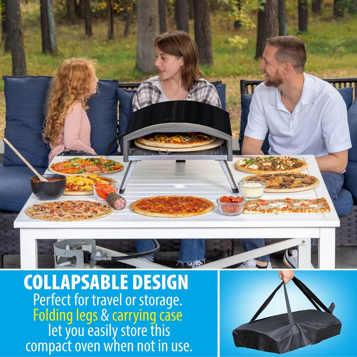 Black Portable Gas Pizza Oven U881049