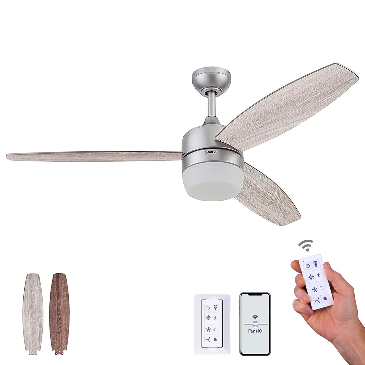 52" Pewter Indoor Ceiling Fan with Light A61779