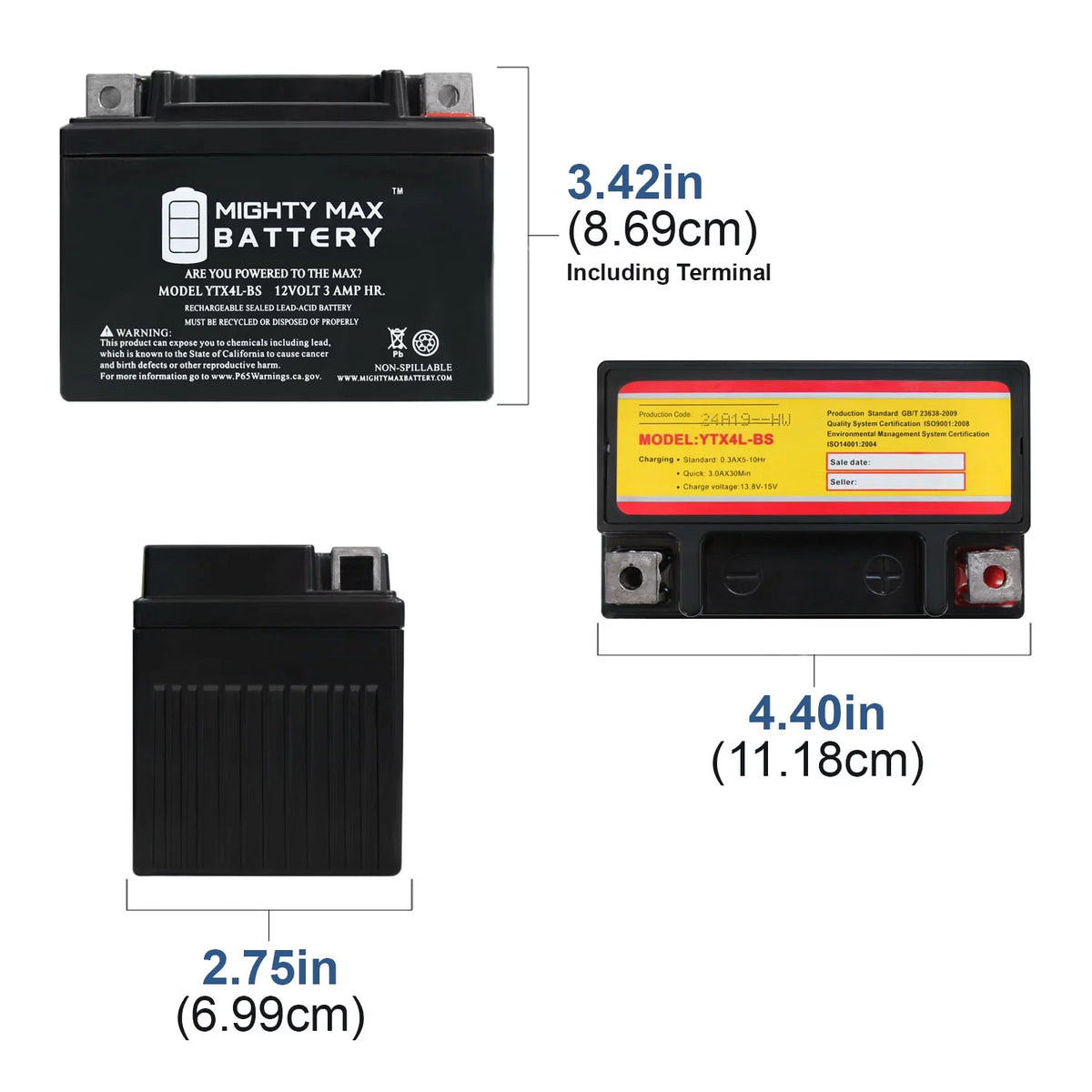 12VX4L SLA Battery F834307