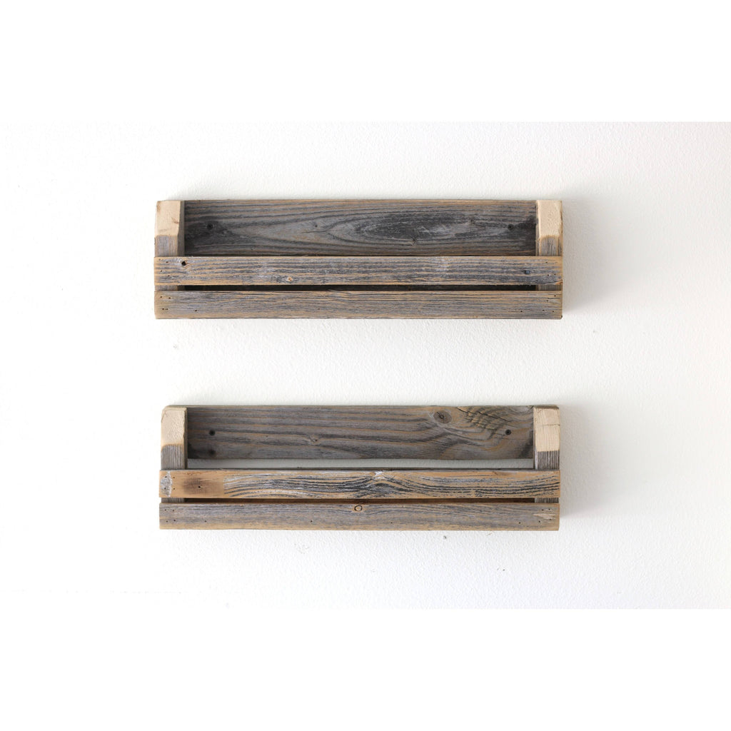 Black Slatted Shelves Set of 2 D251