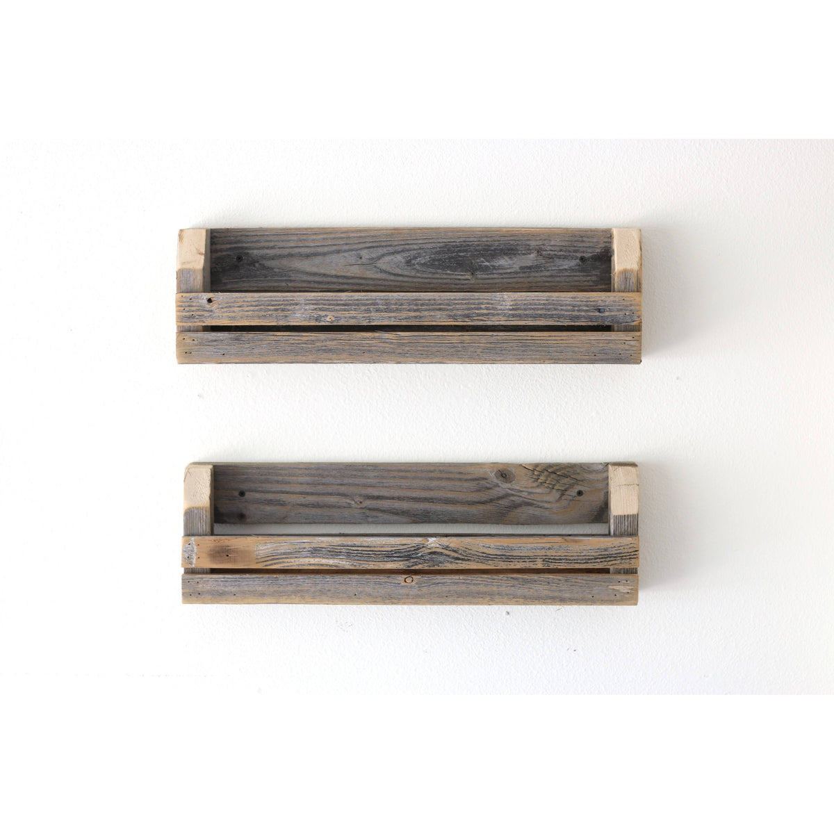 Black Slatted Shelves Set of 2 D251
