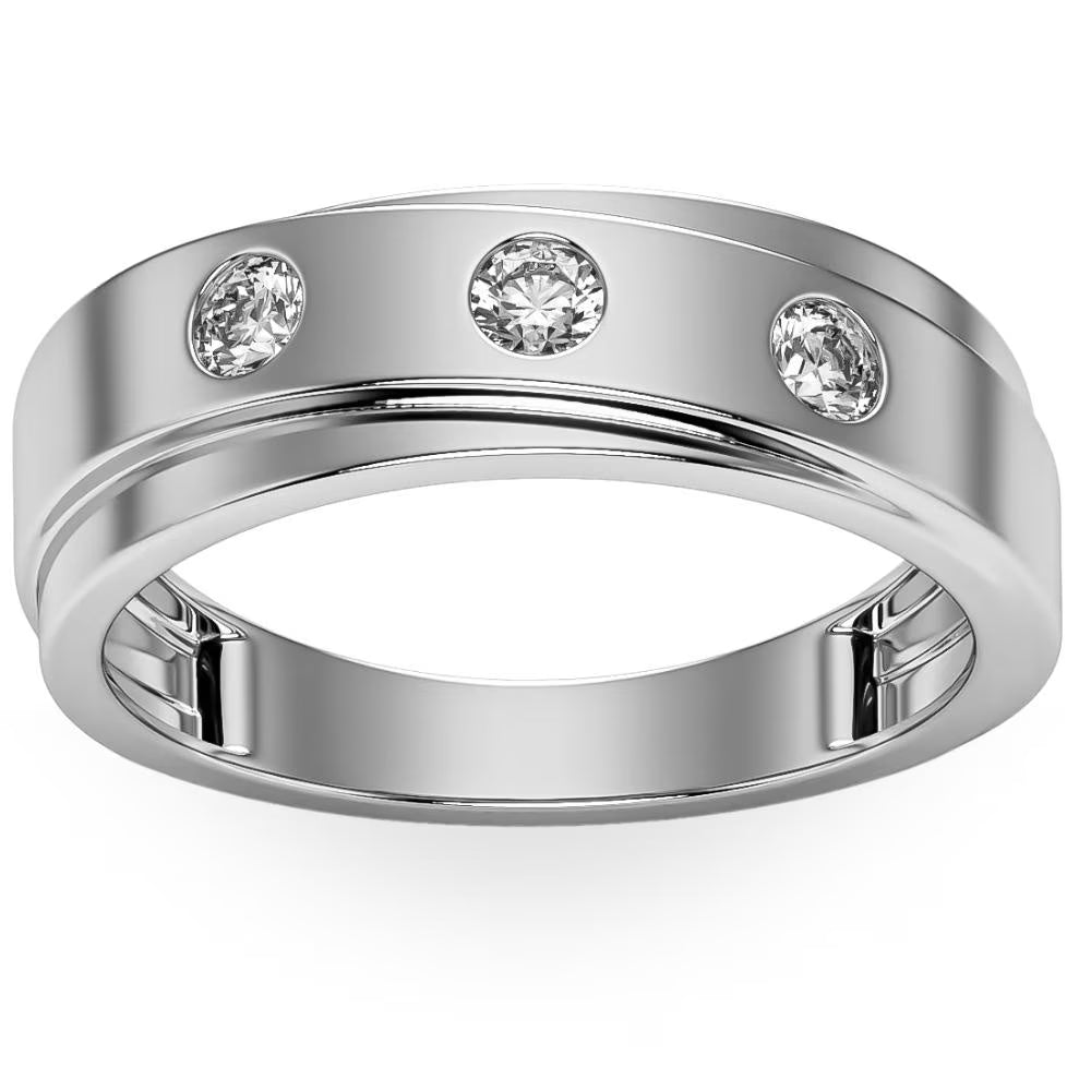 10k Gold Men's Lab Grown Diamond Wedding Band S474