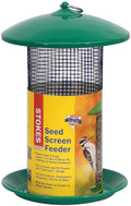 Green Mesh Screen Bird Feeder with Metal Roof Z384731