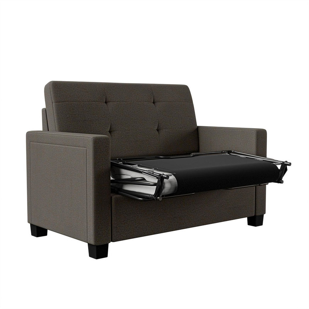 Gray Linen Loveseat Sleeper Sofa A332