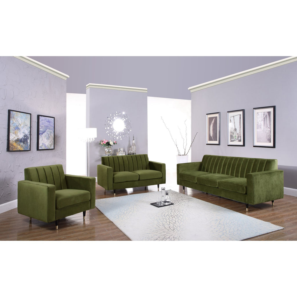 Olive Velvet Accent Chair D819