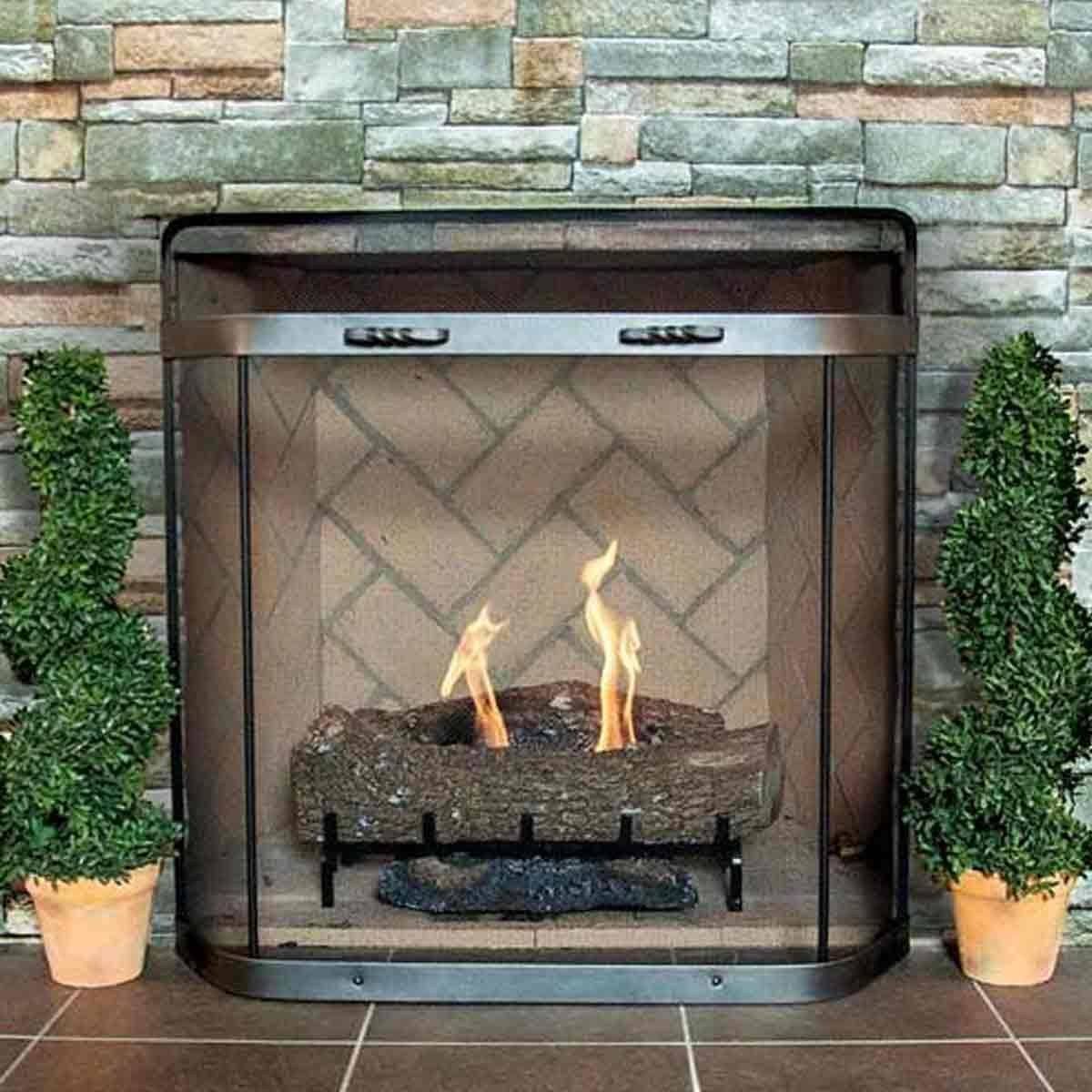 Vintage Iron Fireplace Screen P4469