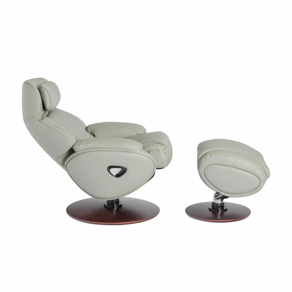 Leather Pedestal Recliner with Ottoman E4611