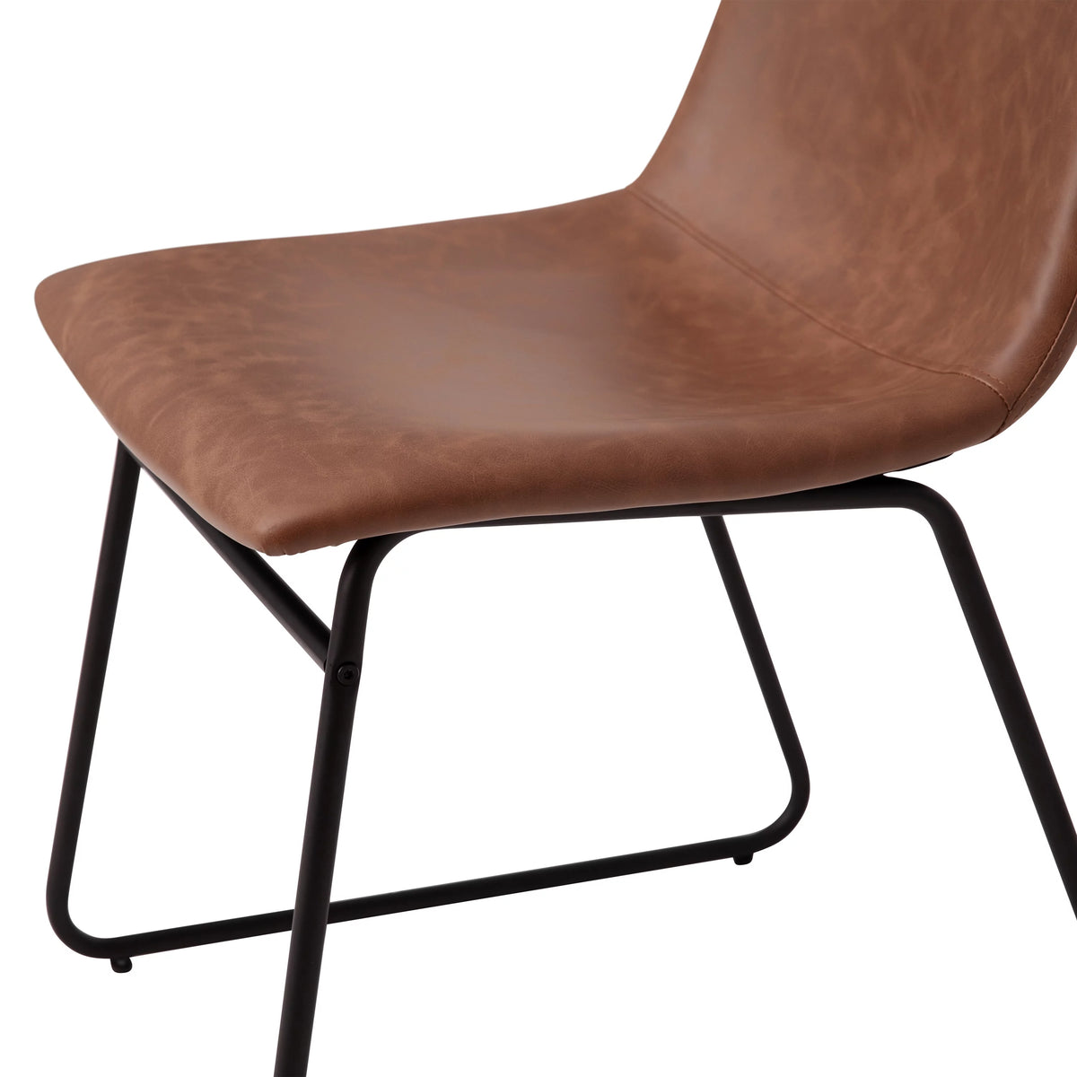 Light Brown Faux Leather Dining Chair Set of 2 P4424