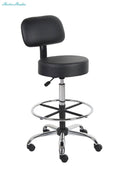 Black Drafting Stool with Back S225