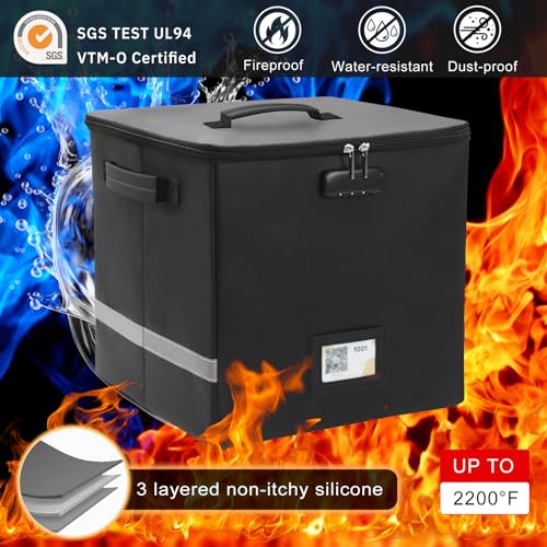 Black Waterproof Vinyl Record Storage Box with Lid Y701139