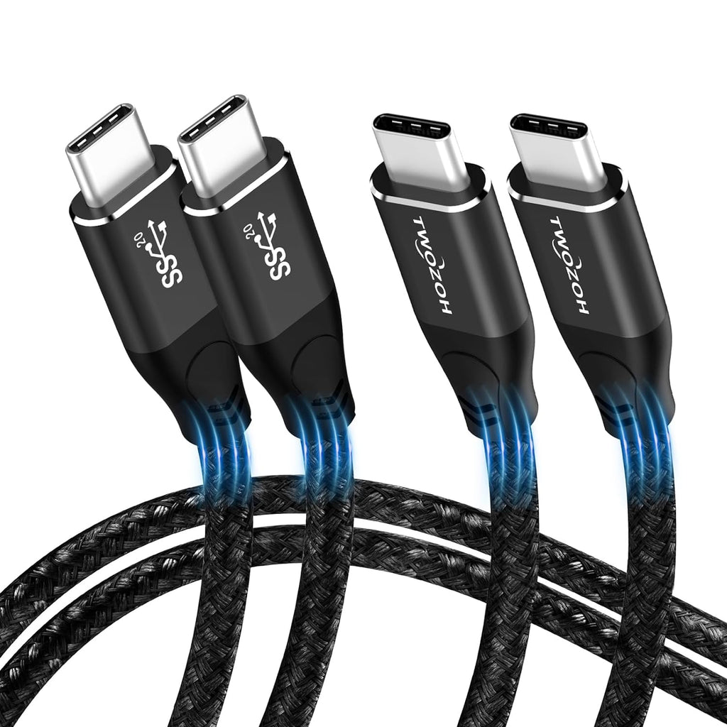 4K USB C Cable 100W 15FT 2 Pack USB 3.2 Gen 2X2 20Gbps Data Transfer PD Fast Charging V113