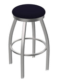 Stainless Swivel Stool with Dark Blue Seat H731