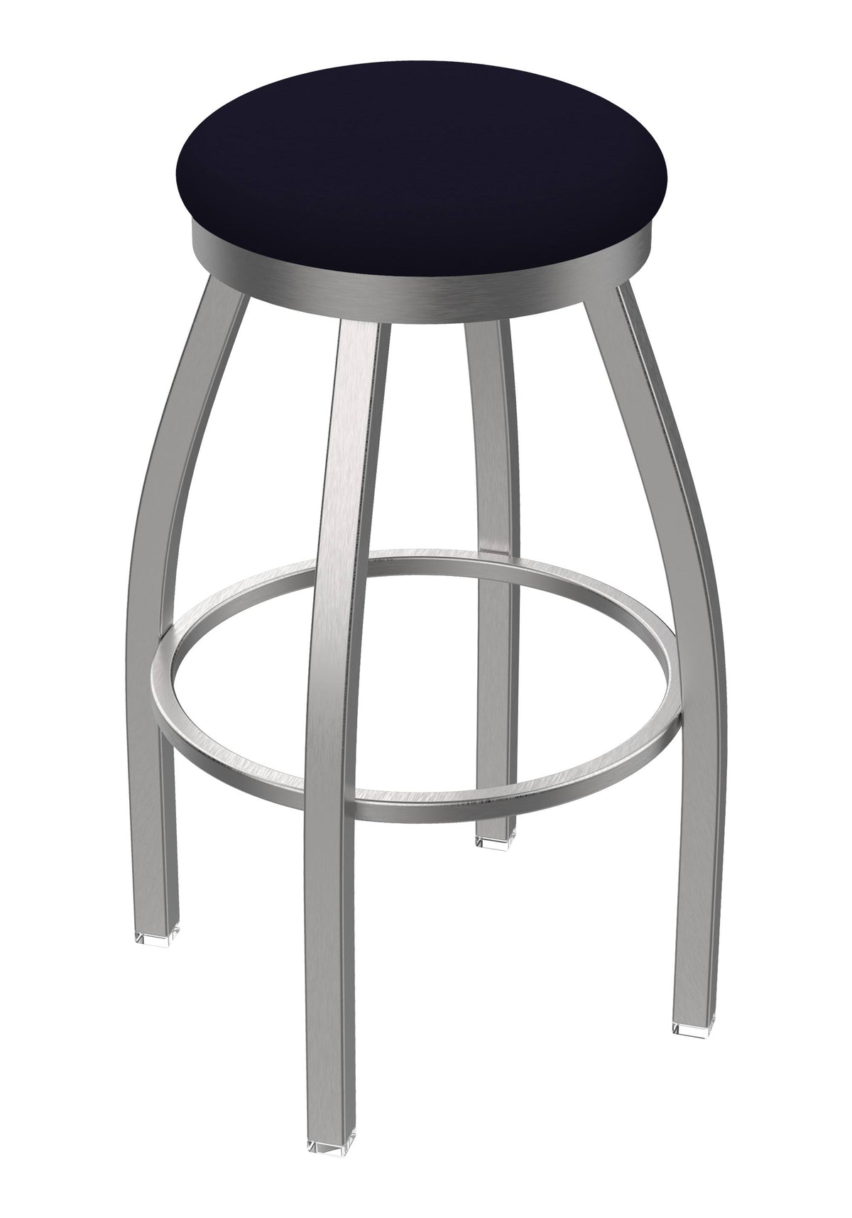 Stainless Swivel Stool with Dark Blue Seat H731
